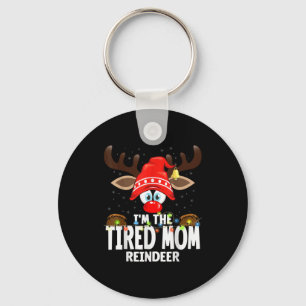 Christmas Matching I'm The Tired Mom Reindeer Key Ring