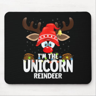 Christmas Matching I'm The Unicorn Reindeer Mouse Mat