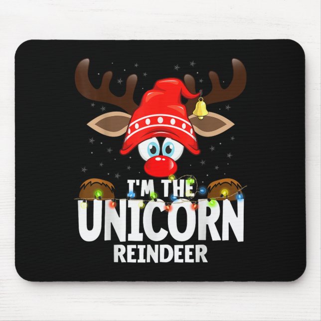 Christmas Matching I'm The Unicorn Reindeer  Mouse Mat (Front)