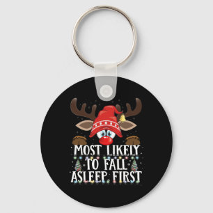 Christmas Matching Most Likely To Fall Asleep Firs Key Ring