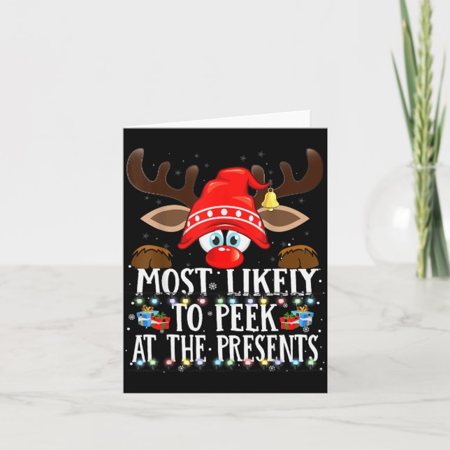 Christmas Matching Most Likely To Peek All The Pjs Card (Front)