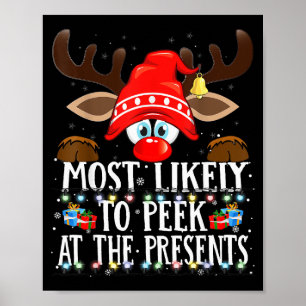 Christmas Matching Most Likely To Peek All The Pjs Poster