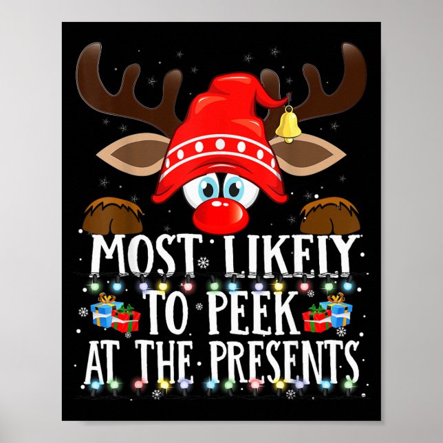 Christmas Matching Most Likely To Peek All The Pjs Poster (Front)