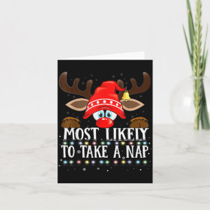 Christmas Matching Most Likely To Take A Nap Pjs  Card