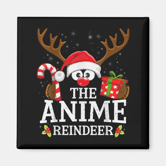 Christmas Matching The Anime Reindeer Family  Magnet (Front)