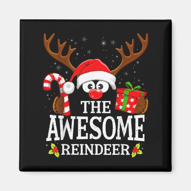 Christmas Matching The Awesome Reindeer Family  Magnet (Front)