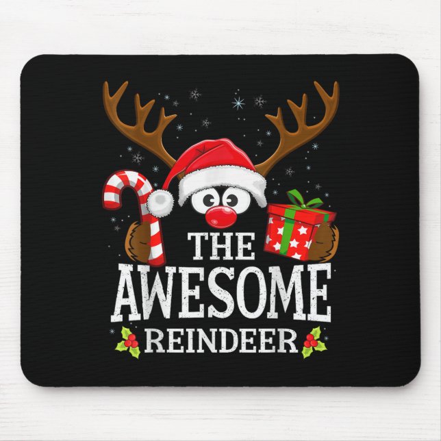 Christmas Matching The Awesome Reindeer Family  Mouse Mat (Front)