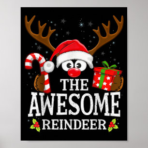 Christmas Matching The Awesome Reindeer Family  Poster