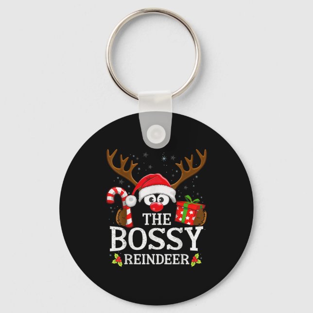 Christmas Matching The Bossy Reindeer Family  Key Ring (Front)