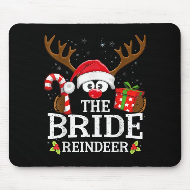 Christmas Matching The Bride Reindeer Family  Mouse Mat (Front)