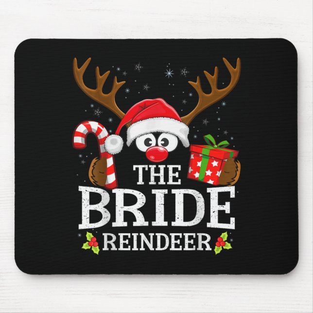 Christmas Matching The Bride Reindeer Family  Mouse Mat (Front)