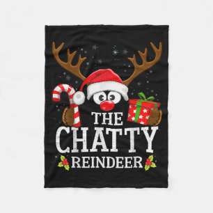 Christmas Matching The Chatty Reindeer Family , Sm Fleece Blanket