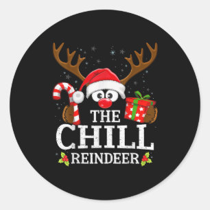 Christmas Matching The Chill Reindeer Family  Classic Round Sticker