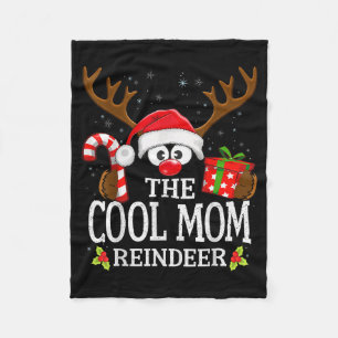 Christmas Matching The Cool Mom Reindeer Family Fleece Blanket