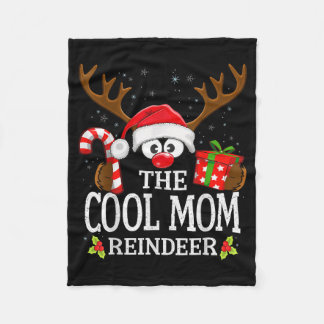 Christmas Matching The Cool Mom Reindeer Family  Fleece Blanket