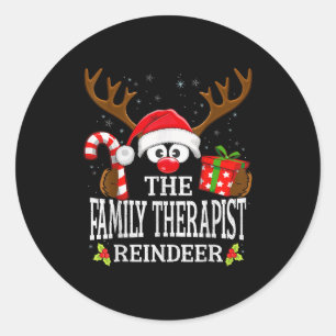 Christmas Matching The Family Therast Reindeer Fam Classic Round Sticker
