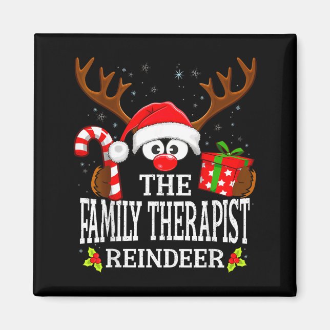 Christmas Matching The Family Therast Reindeer Fam Magnet (Front)