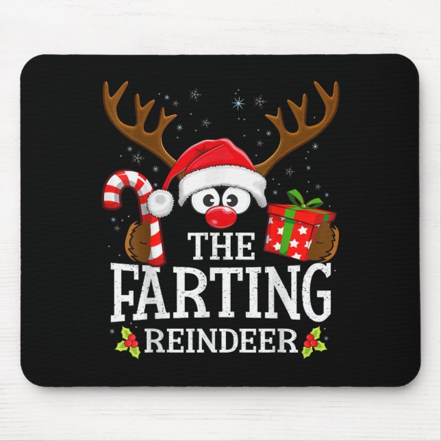 Christmas Matching The Farting Reindeer Family  Mouse Mat (Front)