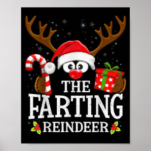 Christmas Matching The Farting Reindeer Family Poster