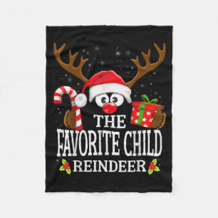Christmas Matching The Favorite Child Reindeer Fam Fleece Blanket