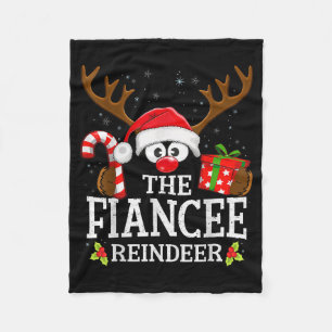 Christmas Matching The Fiancee Reindeer Family Fleece Blanket
