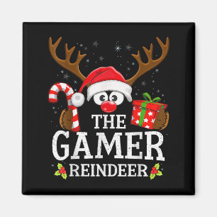 Christmas Matching The Gamer Reindeer Family  Magnet