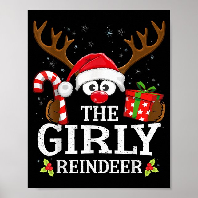Christmas Matching The Girly Reindeer Family  Poster (Front)