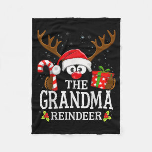 Christmas Matching The Grandma Reindeer Family Fleece Blanket