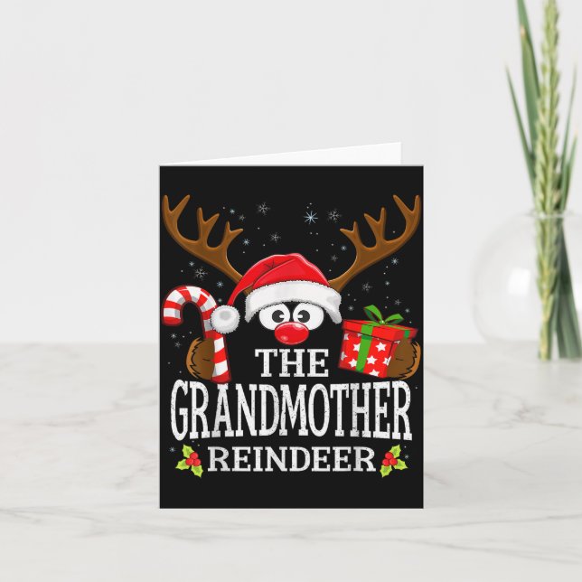 Christmas Matching The Grandmother Reindeer Family Card (Front)