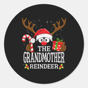 Christmas Matching The Grandmother Reindeer Family Classic Round Sticker
