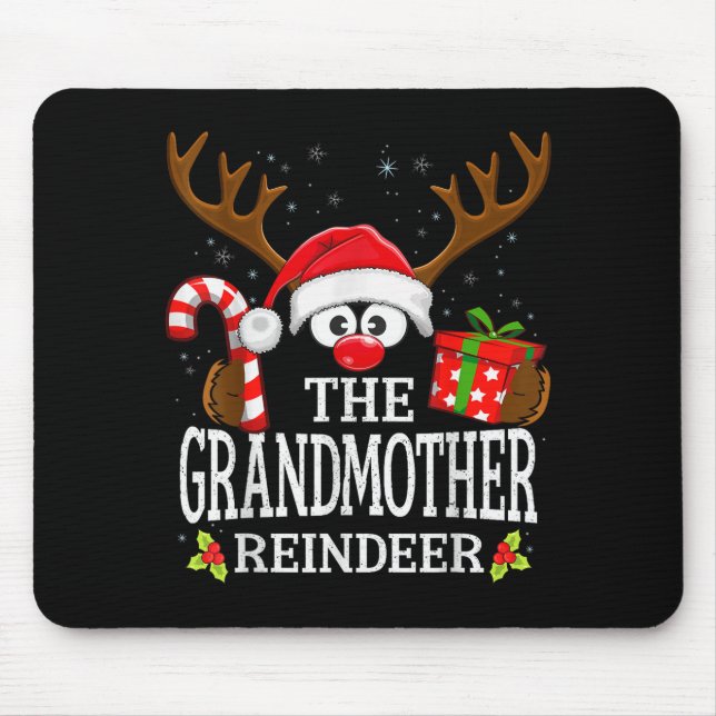 Christmas Matching The Grandmother Reindeer Family Mouse Mat (Front)