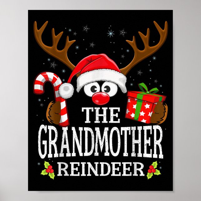 Christmas Matching The Grandmother Reindeer Family Poster (Front)