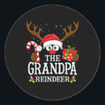 Christmas Matching The Grandpa Reindeer Family  Classic Round Sticker<br><div class="desc">Christmas Matching The Grandpa Reindeer Family</div>
