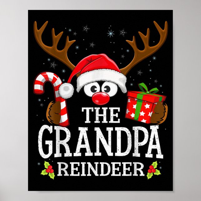 Christmas Matching The Grandpa Reindeer Family  Poster (Front)
