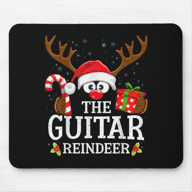 Christmas Matching The Guitar Reindeer Family  Mouse Mat (Front)