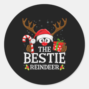 Christmas Matching The Ie Reindeer Family Classic Round Sticker