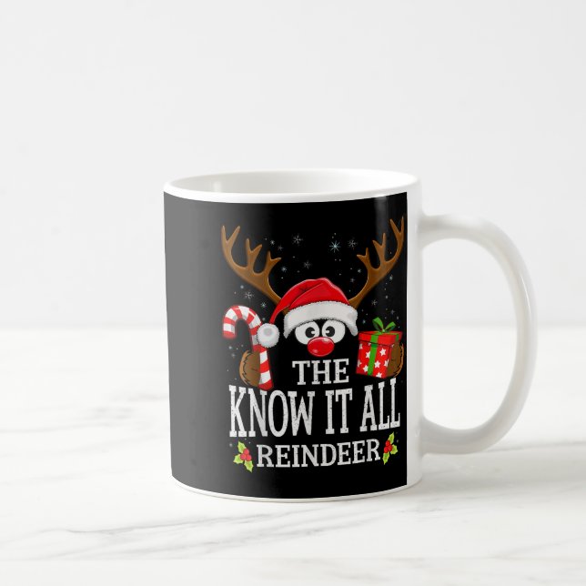 Christmas Matching The Know It All Reindeer Family Coffee Mug (Right)