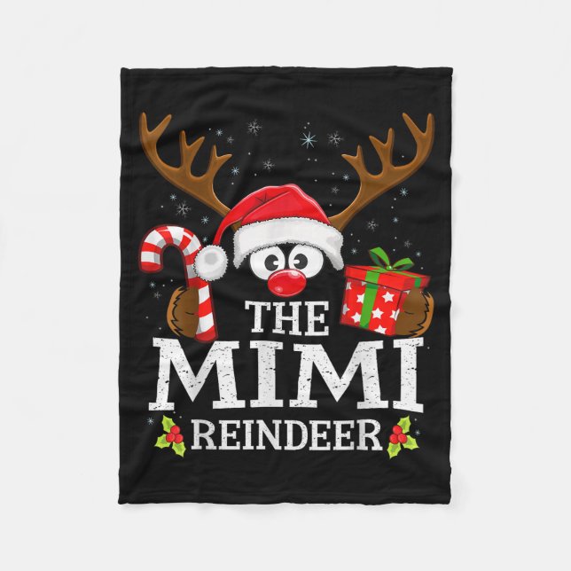 Christmas Matching The Mimi Reindeer Family  Fleece Blanket (Front)