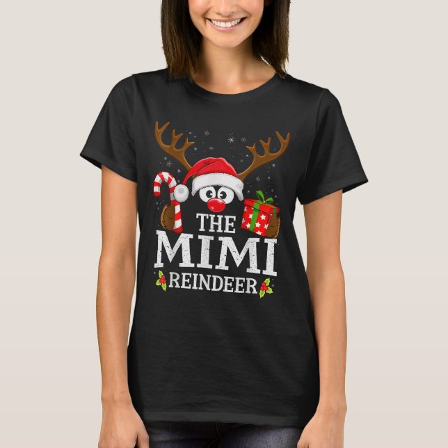 Christmas Matching The Mimi Reindeer Family  T-Shirt (Front)