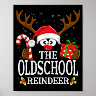 Christmas Matching The Oldschool Reindeer Family Poster