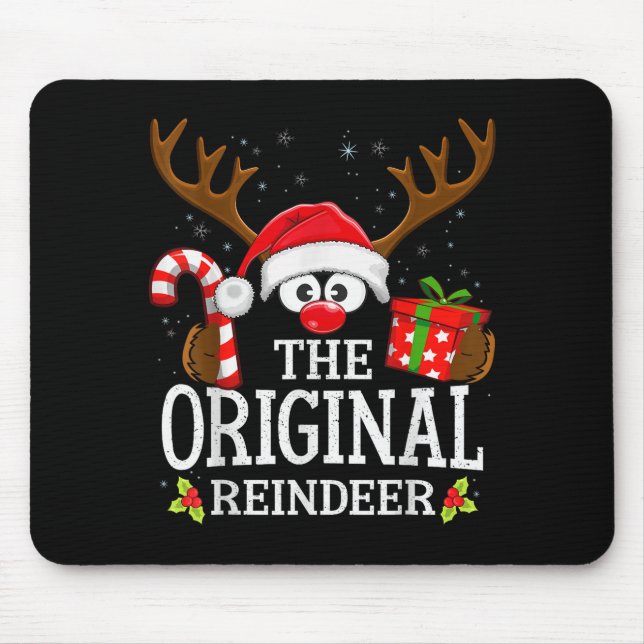 Christmas Matching The Original Reindeer Family  Mouse Mat (Front)