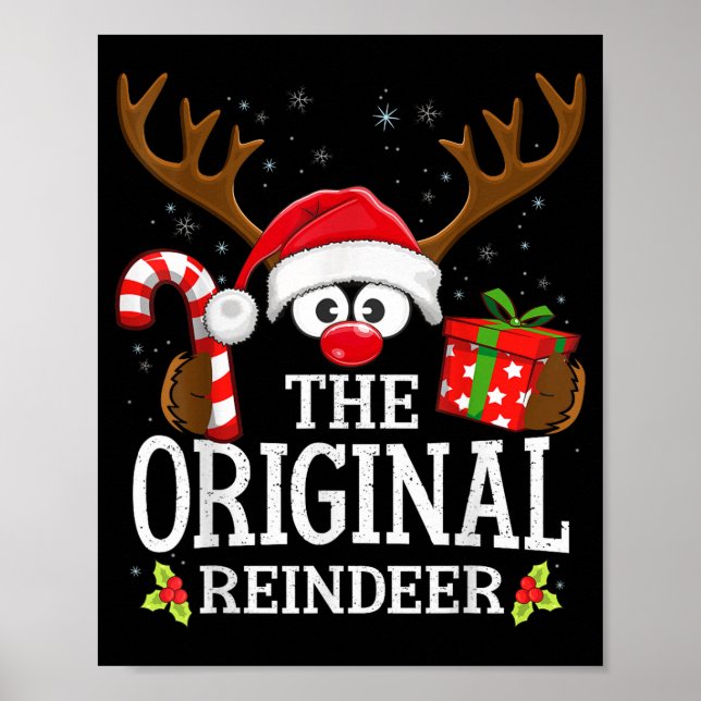 Christmas Matching The Original Reindeer Family  Poster (Front)