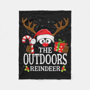 Christmas Matching The Outdoors Reindeer Family Fleece Blanket