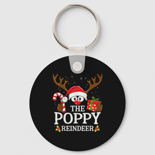 Christmas Matching The Ppy Reindeer Family  Key Ring (Front)