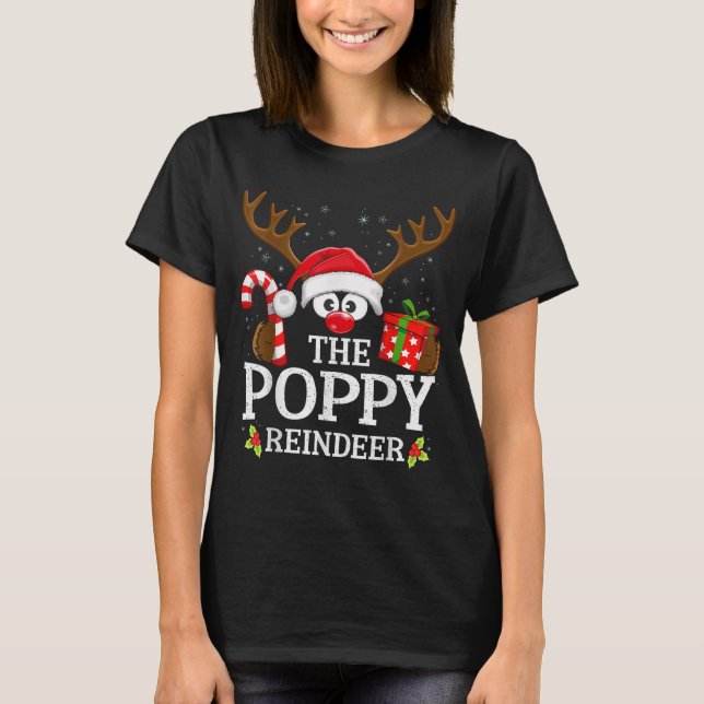 Christmas Matching The Ppy Reindeer Family  T-Shirt (Front)