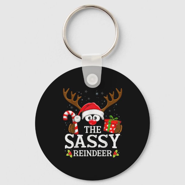 Christmas Matching The Sy Reindeer Family  Key Ring (Front)