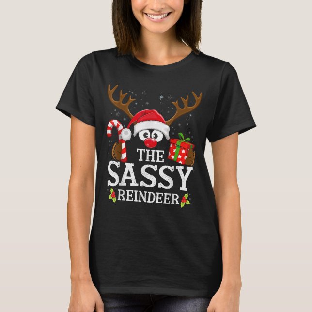 Christmas Matching The Sy Reindeer Family  T-Shirt (Front)