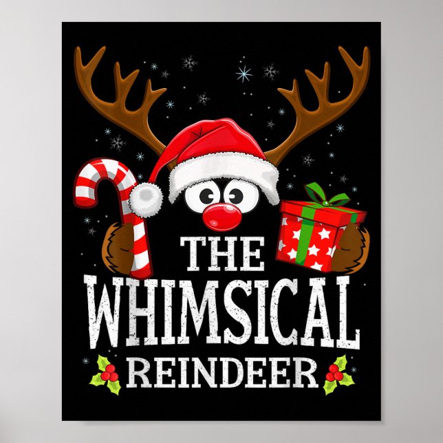Christmas Matching The Whimsical Reindeer Family  Poster (Front)