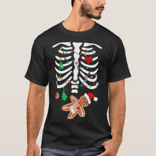 Christmas Maternity Pregnancy Gingerbread Skeleton T-Shirt