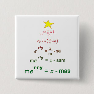 Christmas Math 15 Cm Square Badge